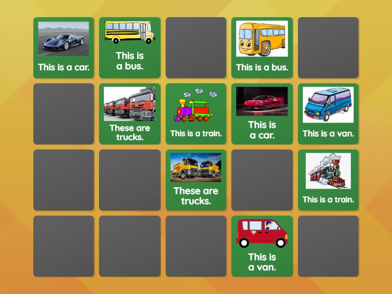 - Vehicle - Matching pairs