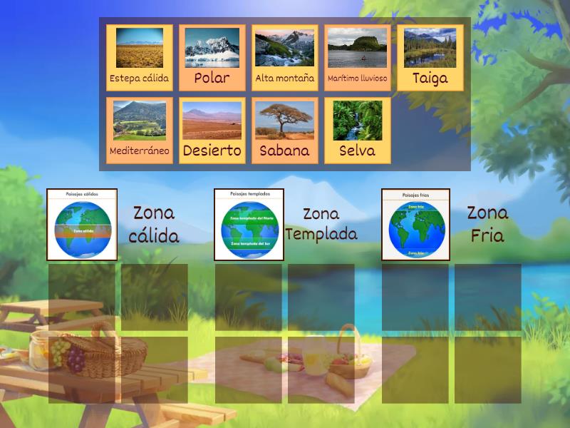 Identifica los paisajes de las zonas climaticas - Group sort