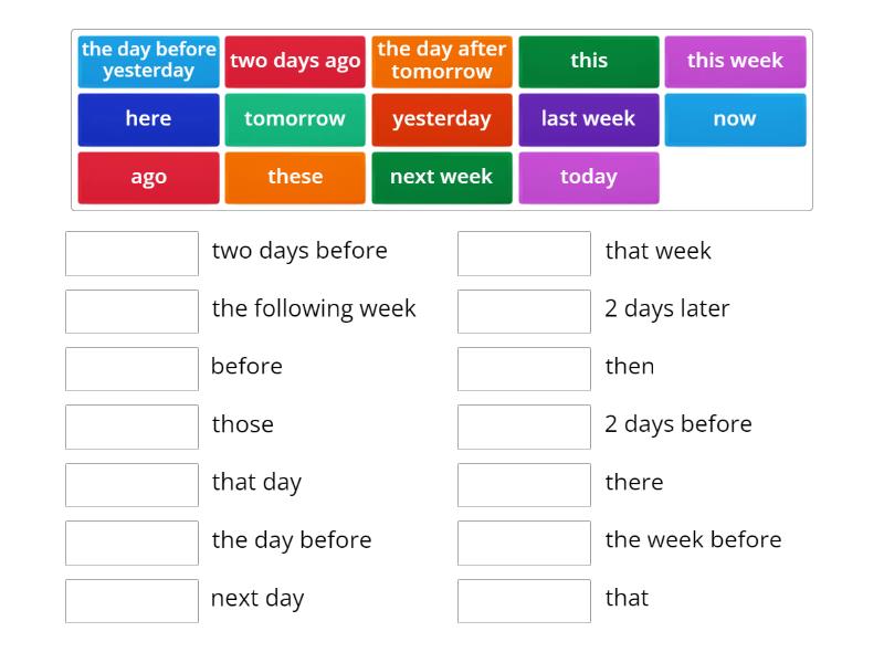 Reported Speech - Match up
