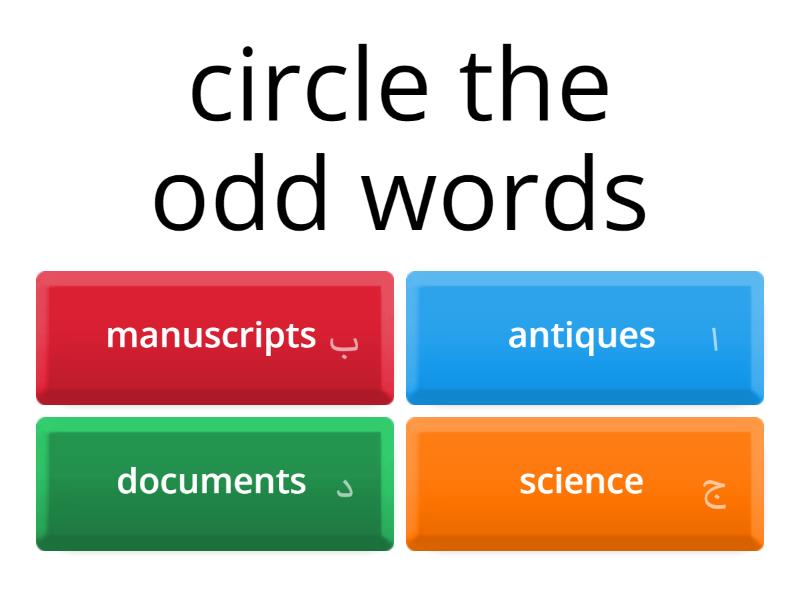 circle the odd words - Quiz