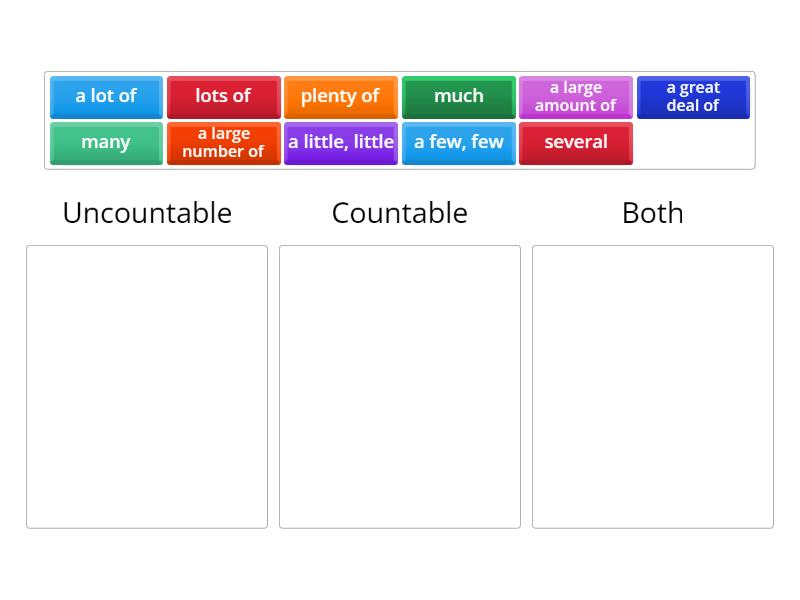 Quantifiers _ Speakout Upper - Categorize
