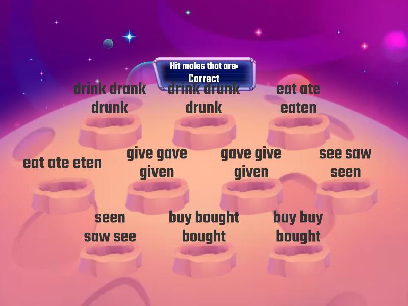 Irregular verbs Step 2 - Whack-a-mole