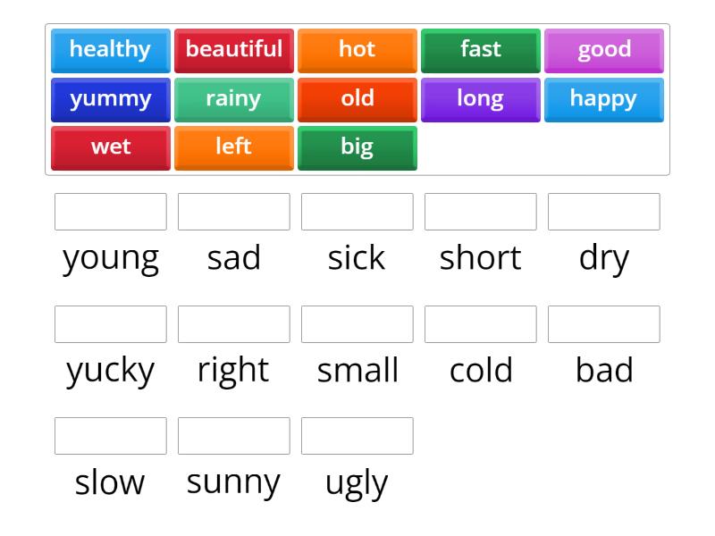 Adjectives Opposites - Match up