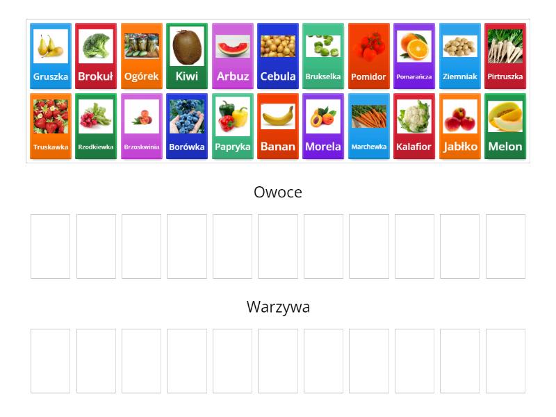 Warzywa czy owoce - Group sort