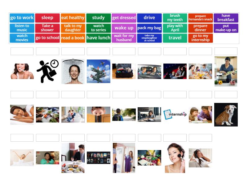 routine verbs - Match up