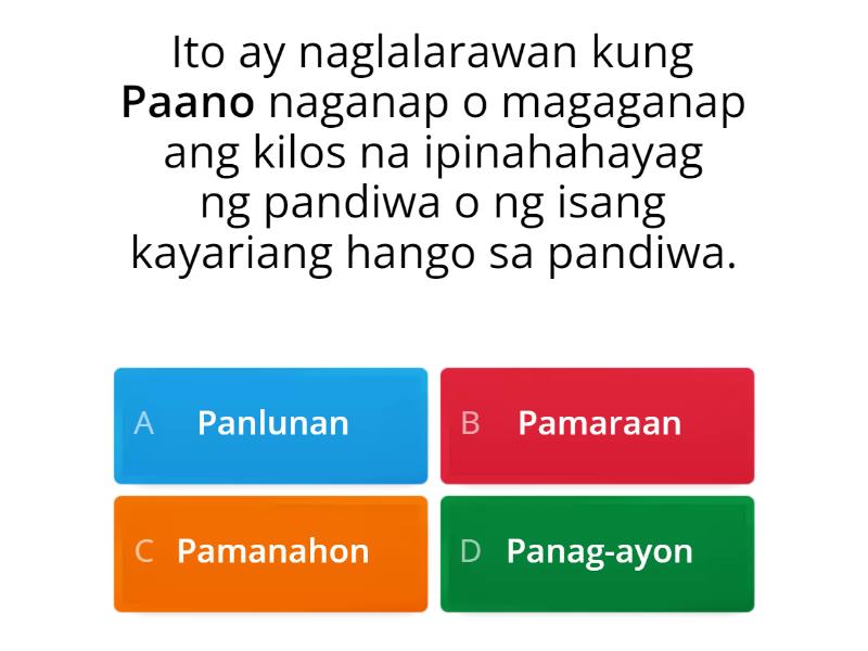 URI NG PANG-ABAY - Quiz