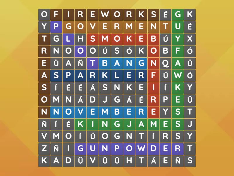 Bonfire Night Word Search - Wordsearch