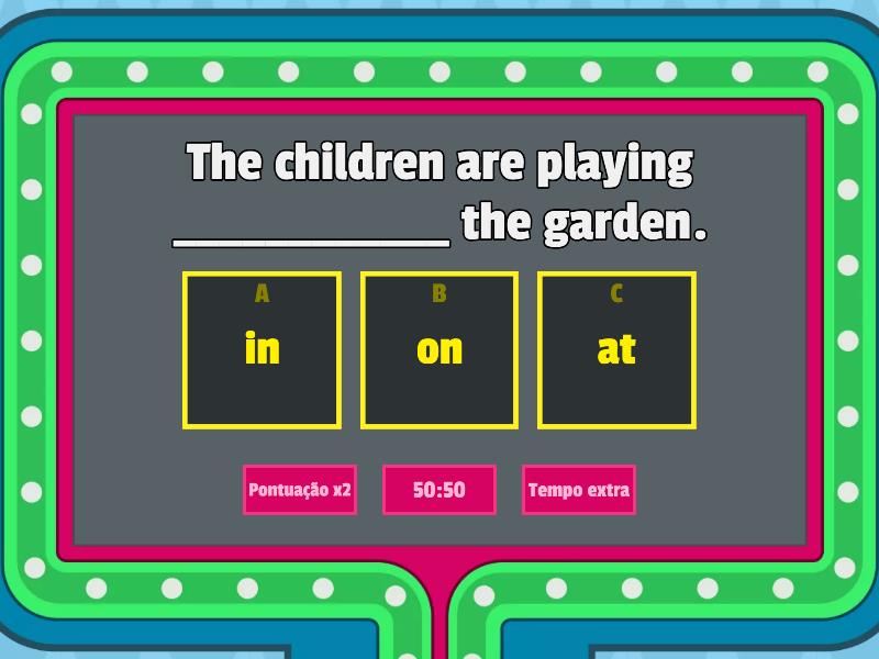 Quiz Prepositions Gameshow Quiz