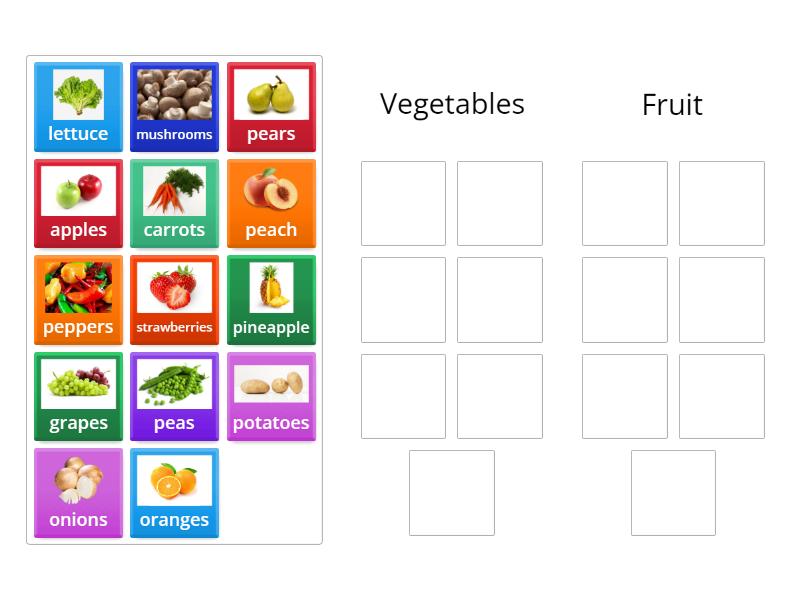 Fruit and vegetables - Group sort