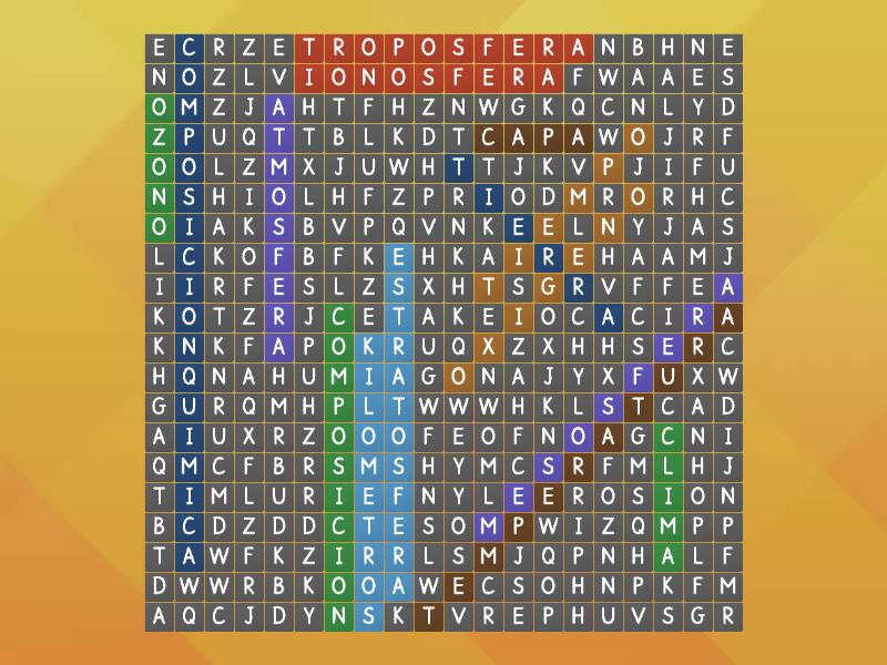 Sopa De Letras Estructura Y Composicion De La Atmosfera Wordsearch 0028