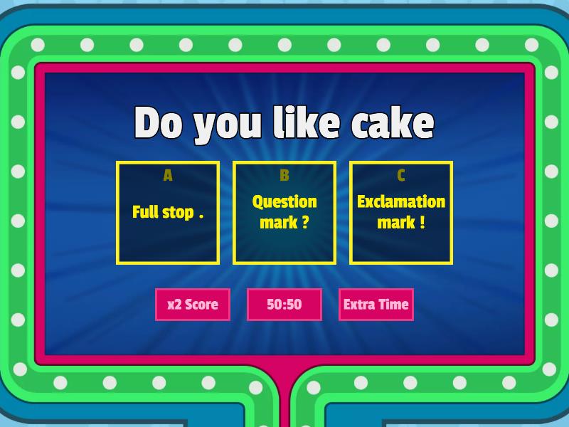 Full stops, questions marks and exclamation marks - Gameshow quiz
