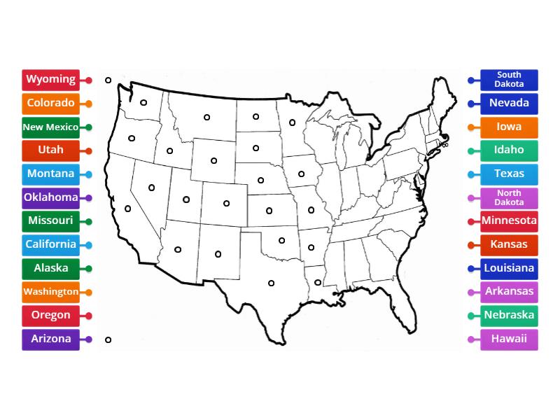 50 States - Part 1 - Labelled diagram