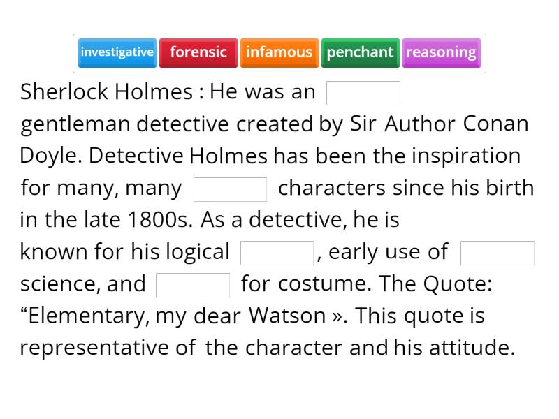 Detective 1 - Complete the sentence