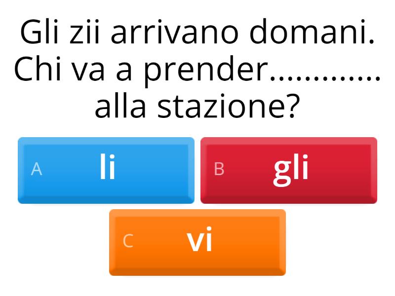 Pronomi Diretti E Indiretti - Quiz