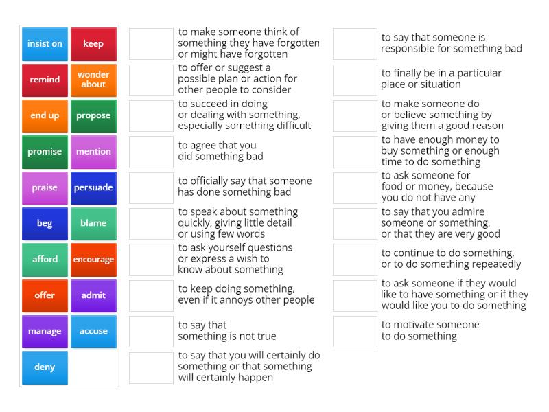 Sol Upper 0A (match the meanings) - Match up