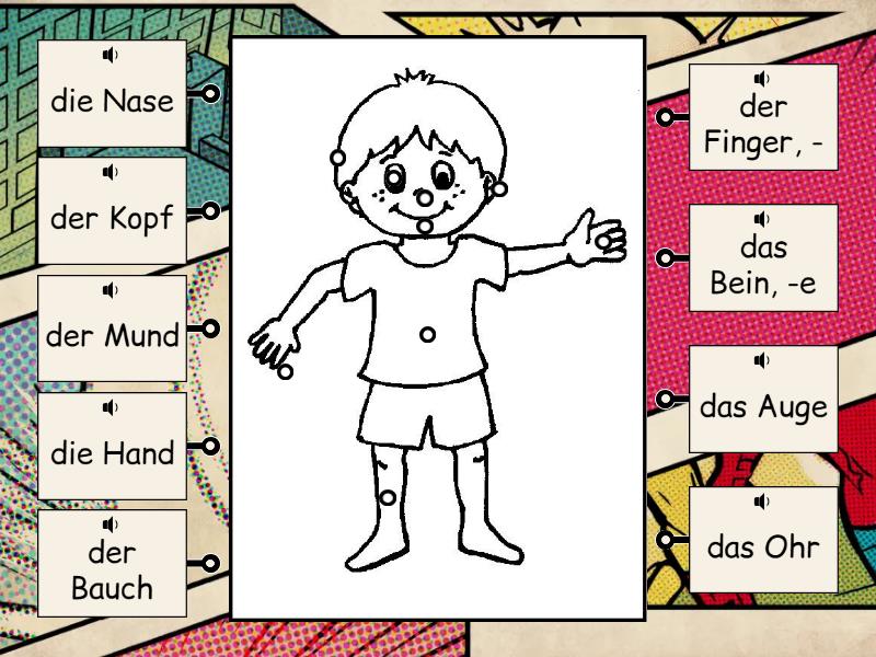 Körperteile - Labelled diagram