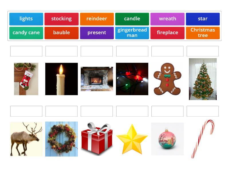 Christmas Vocabulary Match Match Up