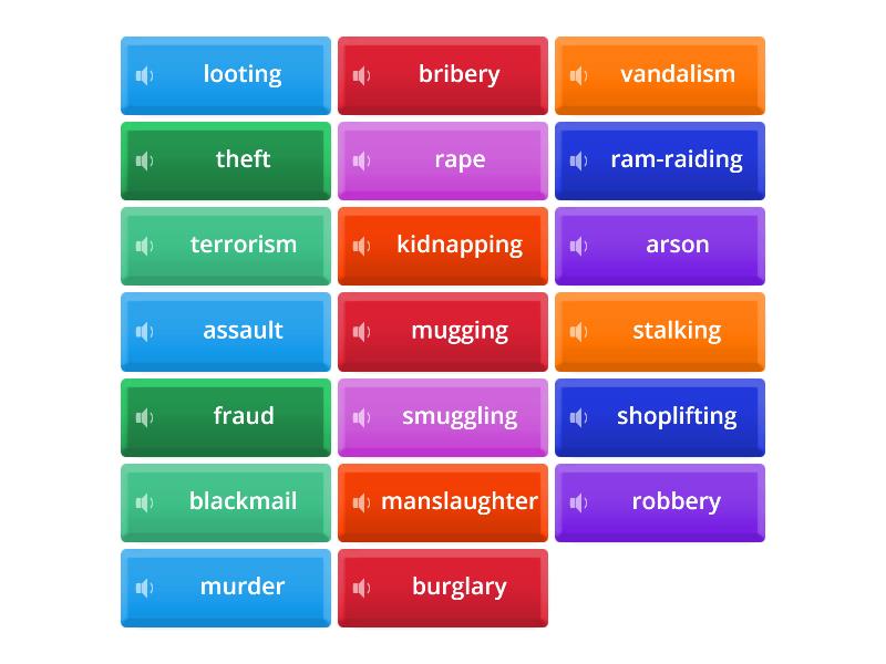Crimes definitions Flip tiles