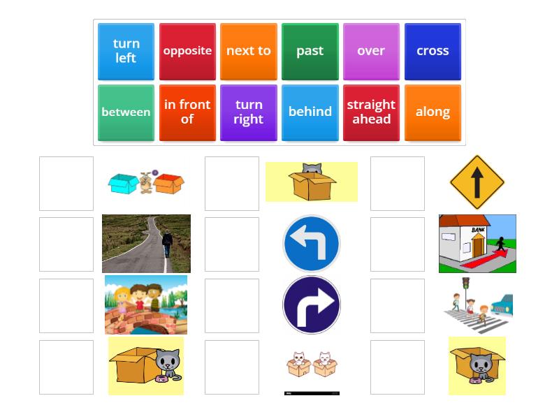 Prepositions of place and movement - Match up