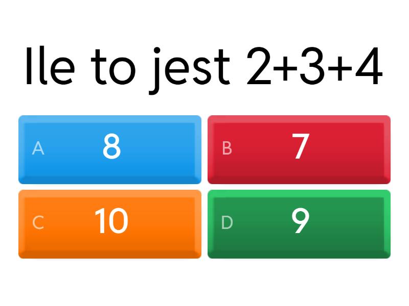 Sprawdzian Matematyczny Klasa Podstawowa 3 Test matematyczny 3 - Quiz