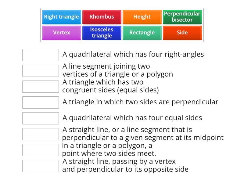 Around Triangles and Quadrilaterals (Basics for Geometry) - Match up