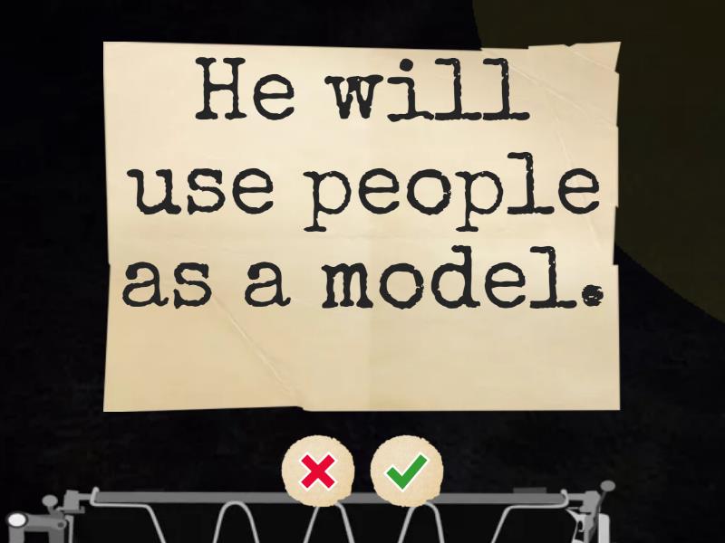 I will use people as a model. to use people as a model - Tarjetas flash