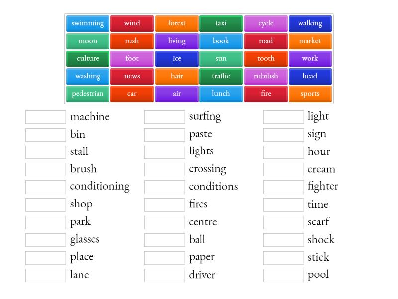 Compound Nouns - Match up