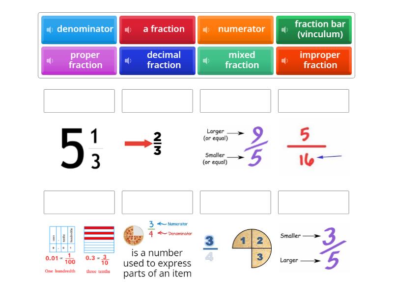 Fractions 5B - Match up
