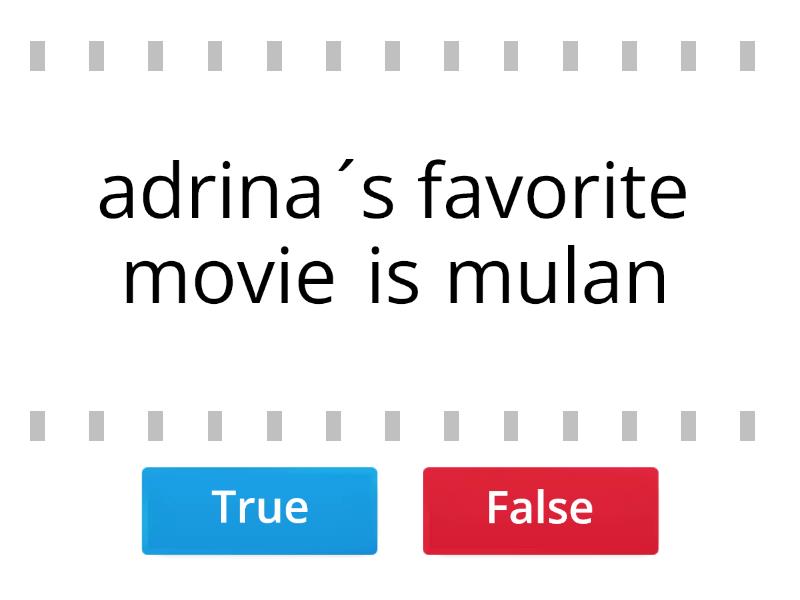 guess the favorite movie - Verdadero o falso