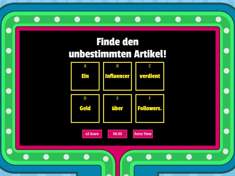 Gameshow Influencer und Werbung Teleturniej
