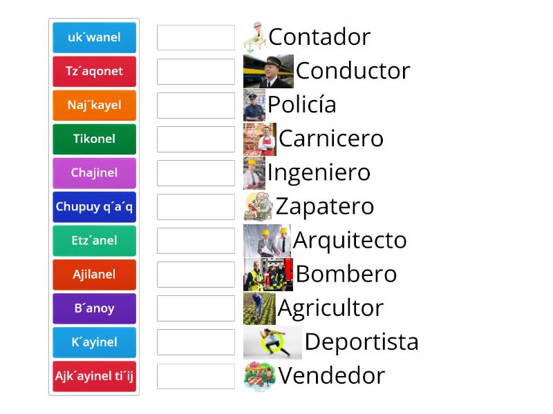 Profesiones Y Oficios En Kaqchikel - Une Las Parejas