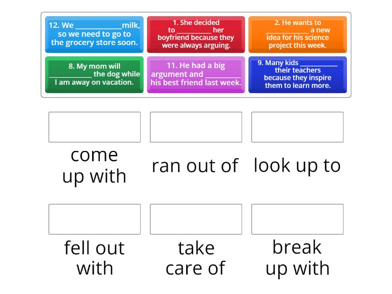 Three-word phrasal verbs - Match up