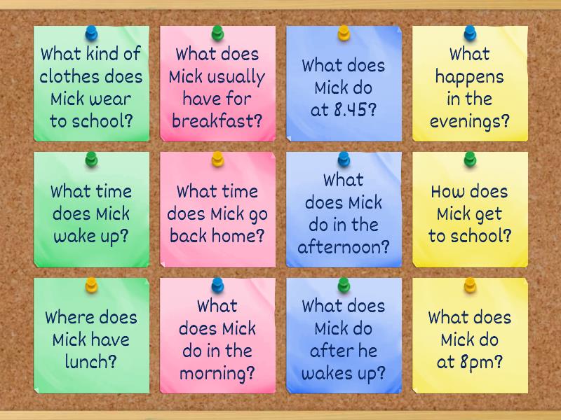 Remember: Mick's daily routine - Flip tiles