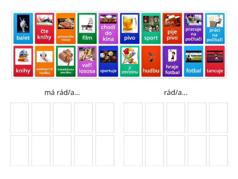 Mít rád / rád dělat (Neslovani) - Group sort