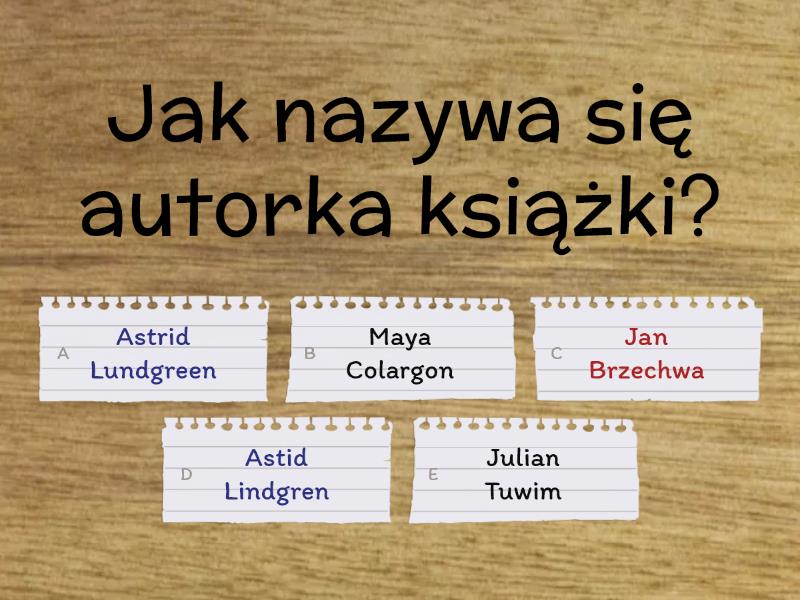 Test Znajomości Lektury Pt. ,,Dzieci Z Bullerbyn" - Quiz