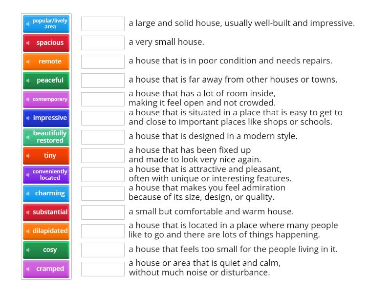 Describing houses and rooms - Match up