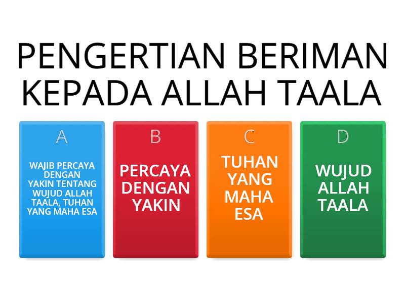 Tauhid Tahun 2 Beriman Kepada Allah Taala Sekolah Agama Johor Quiz