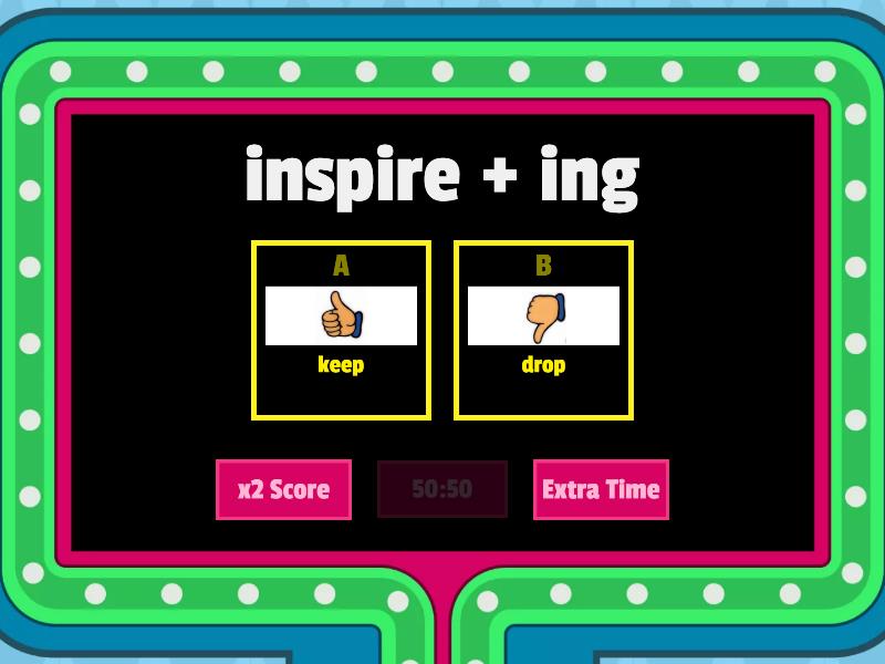 Silent E Rule Multisyllable - Keep or Drop - Gameshow quiz