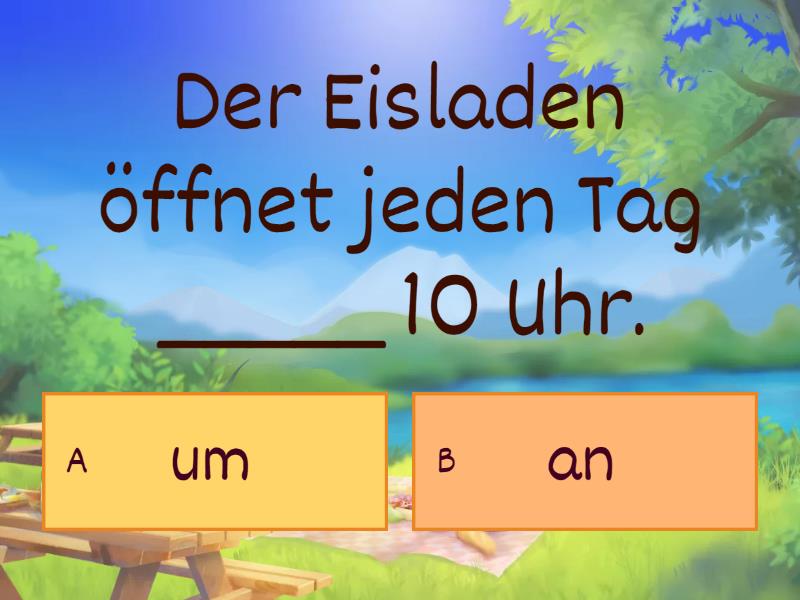 Eis - Präpositionen - Quiz