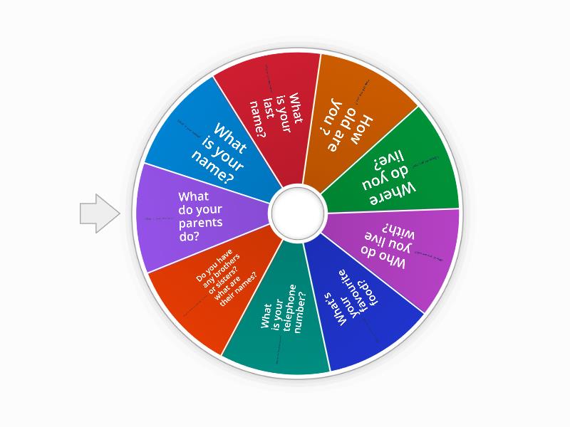 WH QUESTIONS AND PERSONAL INFORMATION - Random wheel