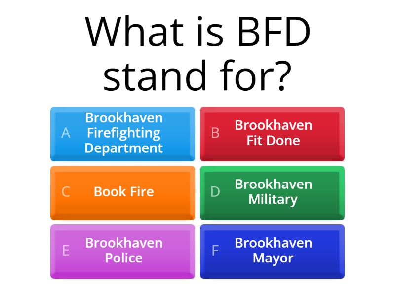 Brookhaven Firefighting Department Basic Enlisted Training - Quiz