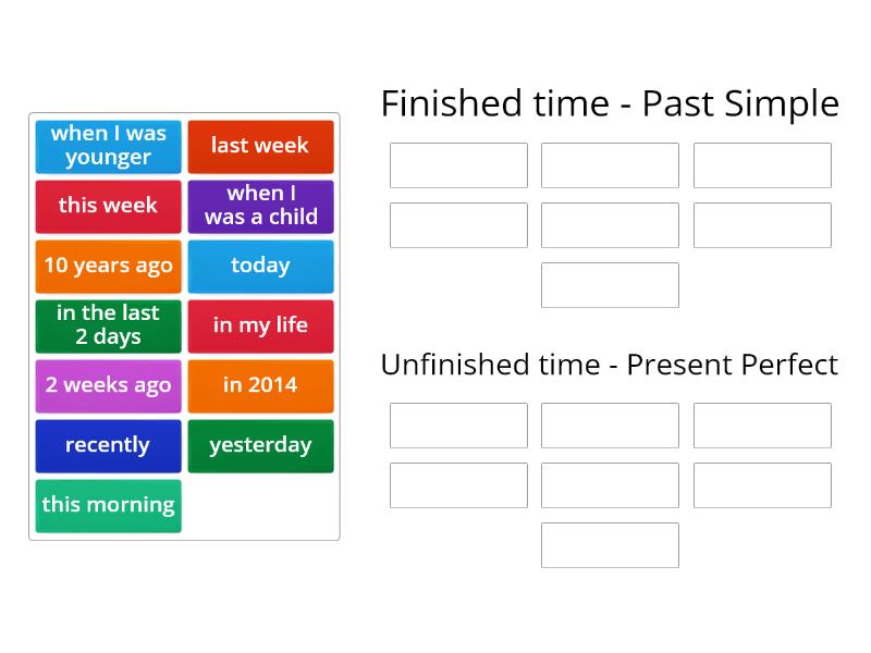 C Present Perfect Vs Past Simple Group Sort