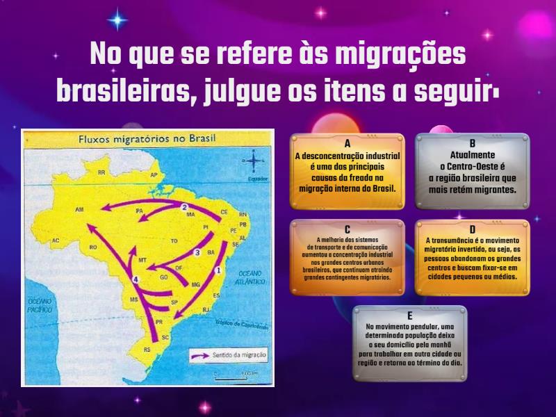 MOVIMENTOS MIGRATÓRIOS - Questionário