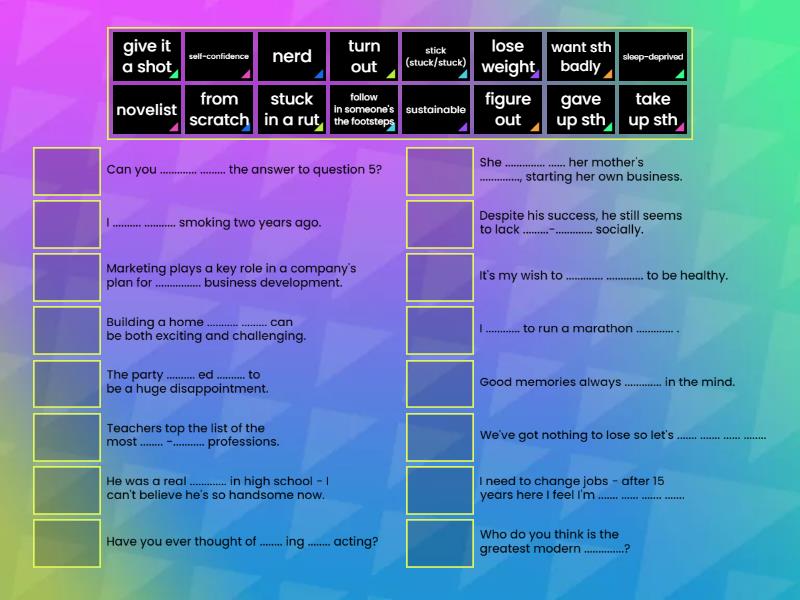 Challenges (Sentences) - Une las parejas