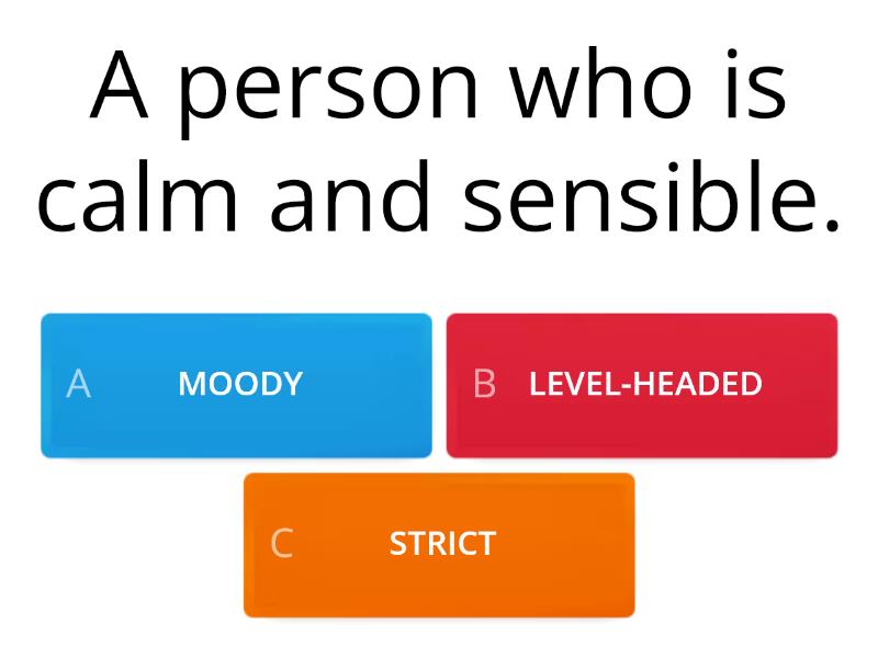 Unit 10 - PERSONALITY TRAITS - What's The Word? - Quiz