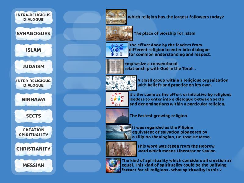 Abrehamic religion (matching type) - Match up