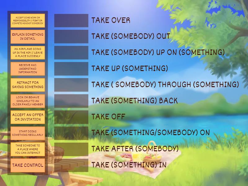 Master 1 - Unit 2 - Building Blocks - Phrasal Verb TAKE - Associação