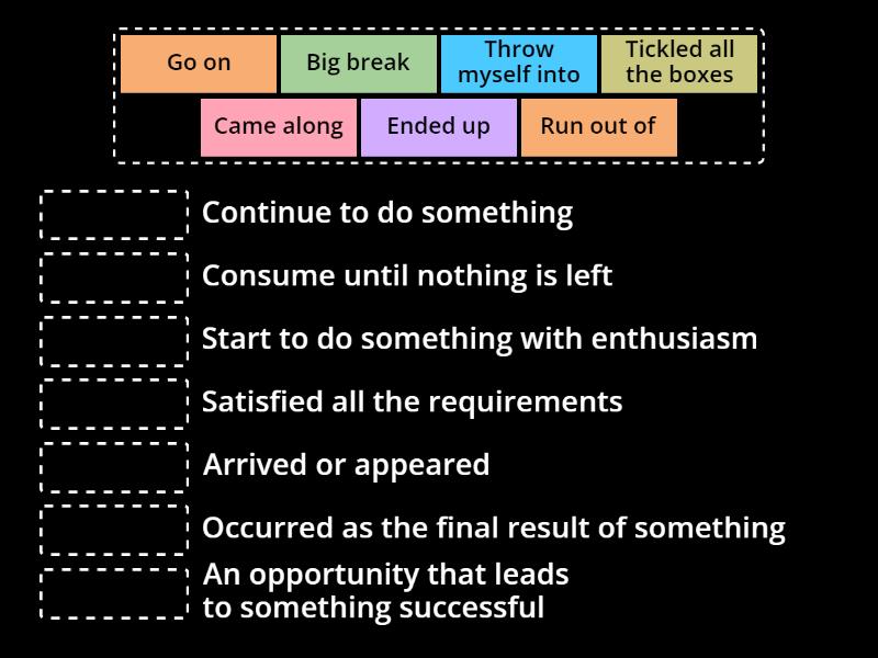 FCE - phrasal verbs - Match up