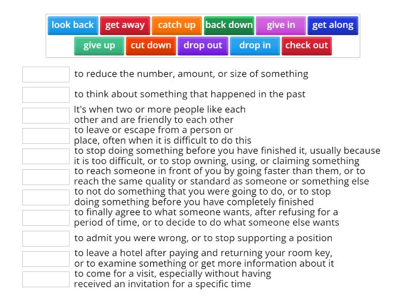 PHRASAL VERBS - Une las parejas