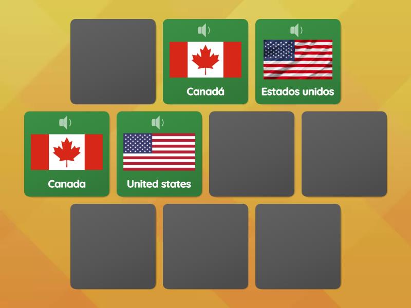 paises que falam ingles como primeira lingua - Matching pairs